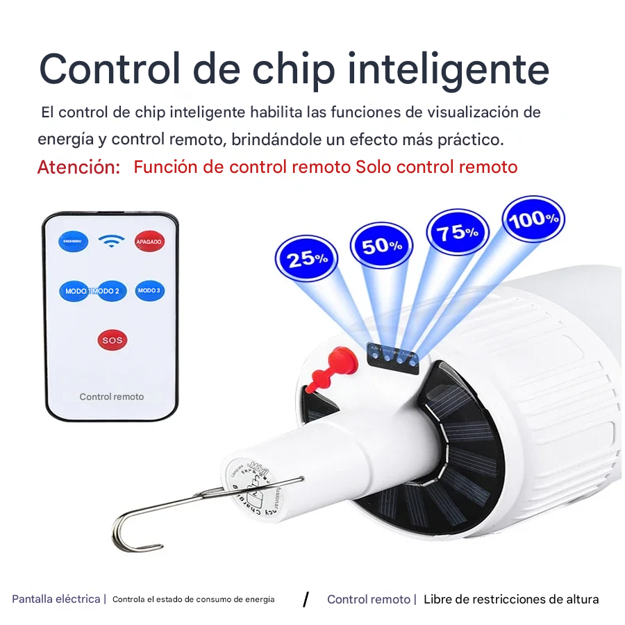 Lámpara 5 en 1 Multifuncional con Carga Solar/USB