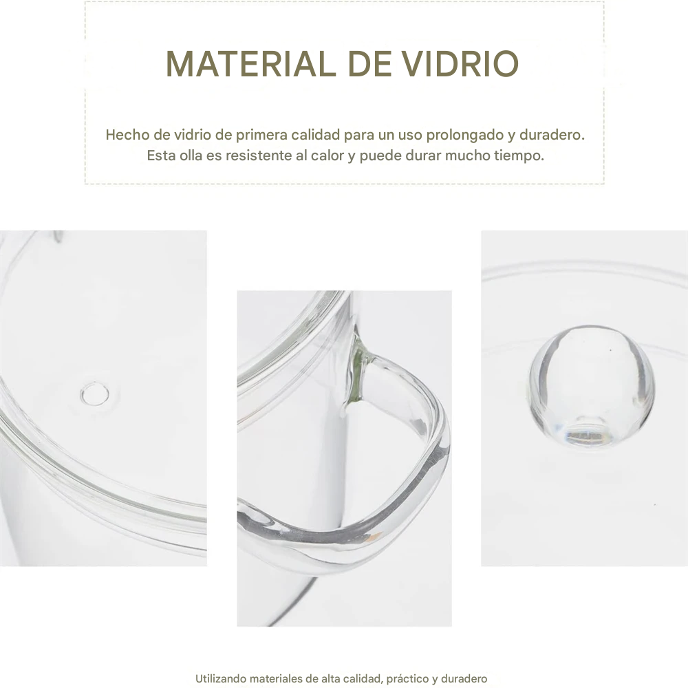 Olla de Vidrio Borosilicato