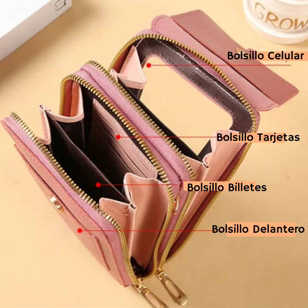 Bolso de lujo 2 en 1 Billetera Porta Celular Forever™
