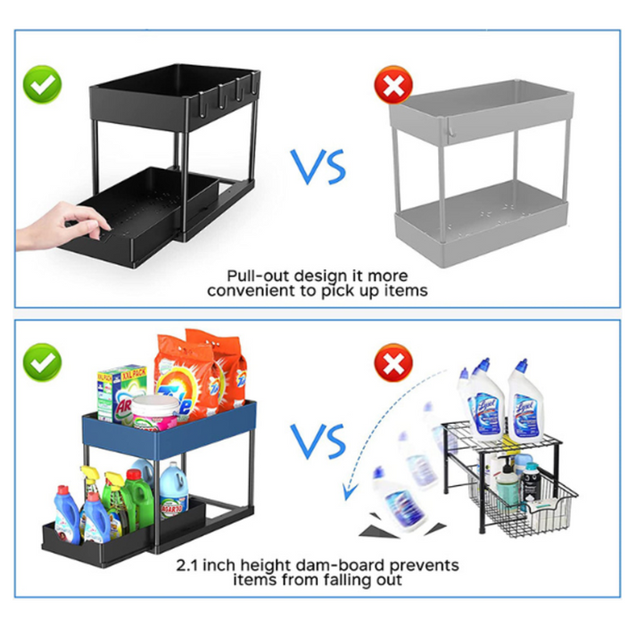 Organizador de 2 Niveles para Almacenamiento de Gran Capacidad