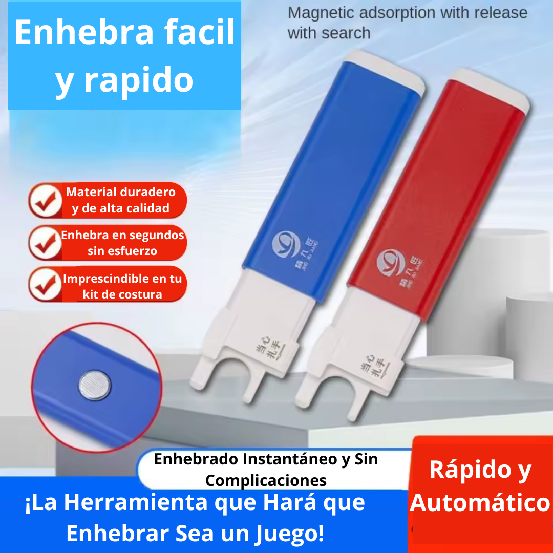 2 X 1 Enhebradores con base magnética automático sin errores fácil y rápido
