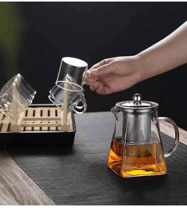 Tetera de Vidrio con Infusor de Acero