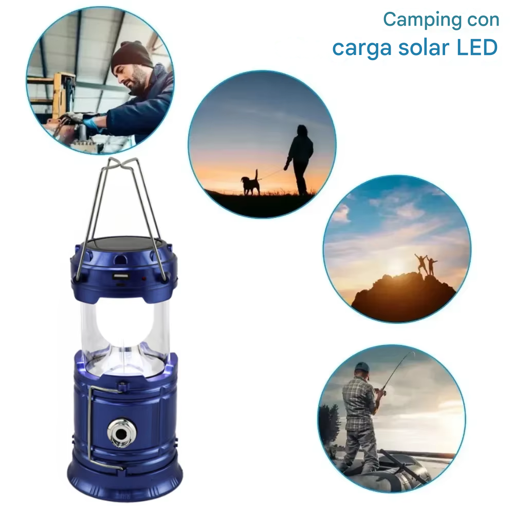 Lámpara Linterna Solar Multifuncional