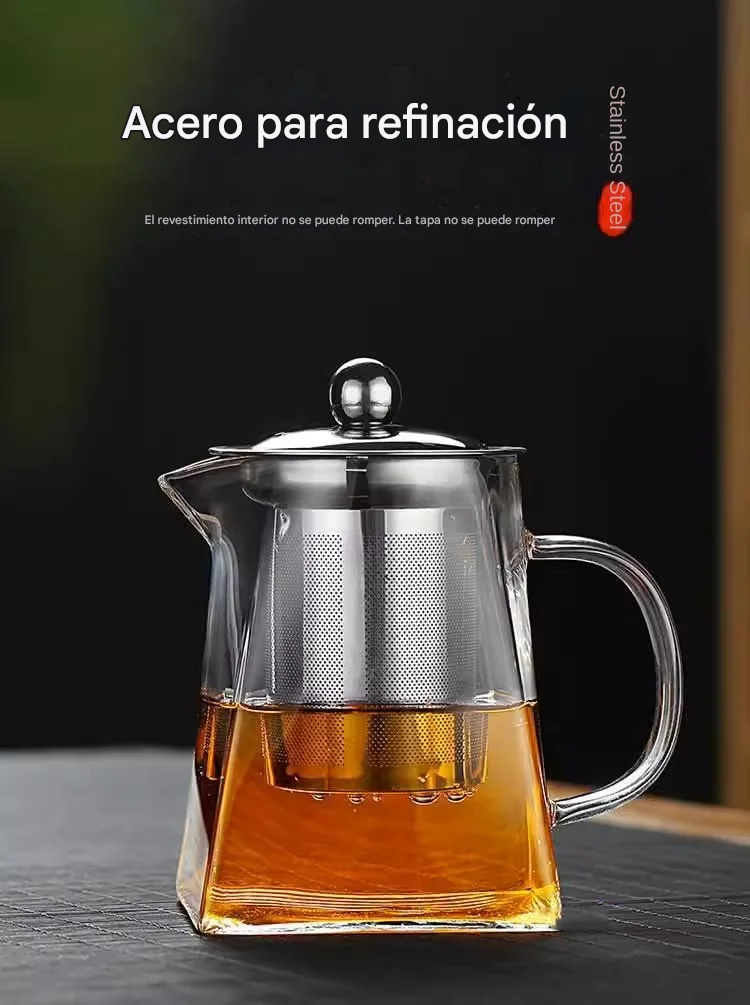 Tetera de Vidrio con Infusor de Acero