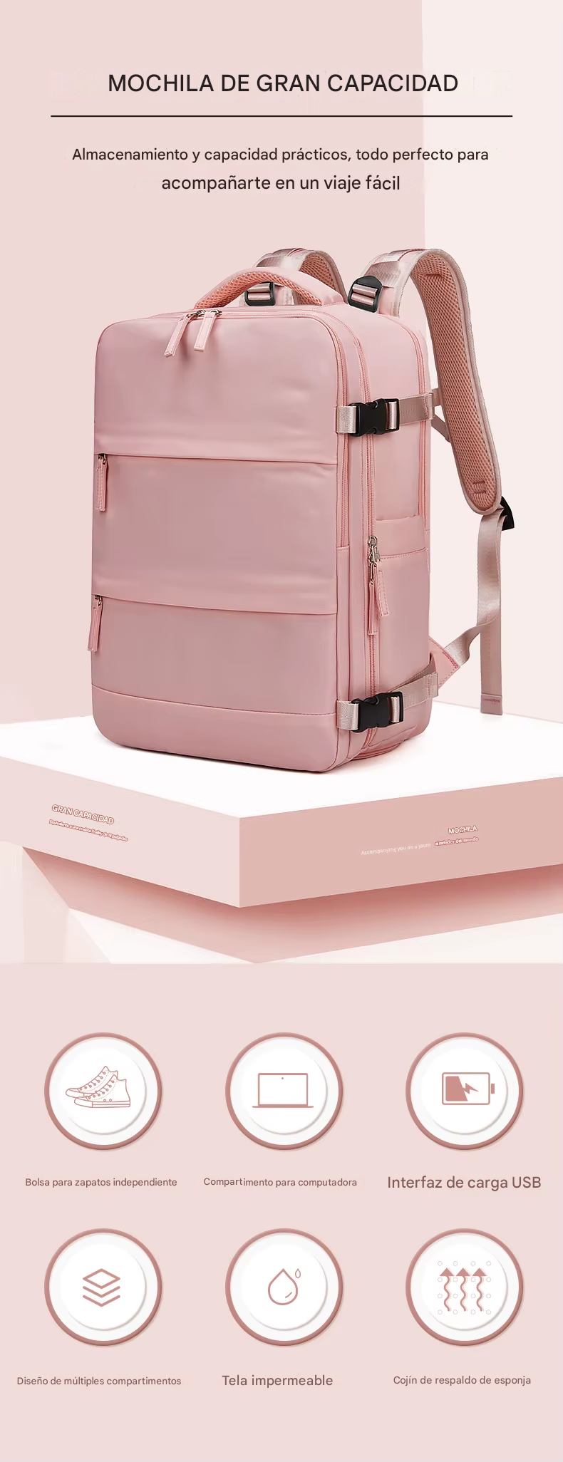 Mochila Multifuncional Ahorradora de Espacio