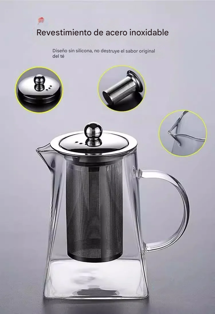 Tetera de Vidrio con Infusor de Acero