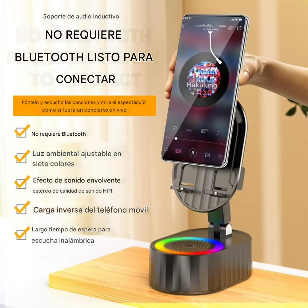 Soporte Inteligente 5 en 1 con Altavoz Bluetooth y Cargador Integrado