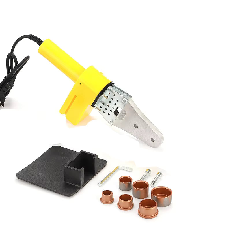 Soldadora de Tuberías Termofusora Profesional 800W + Kit Completo con 6 Dados y Maletín Metálico