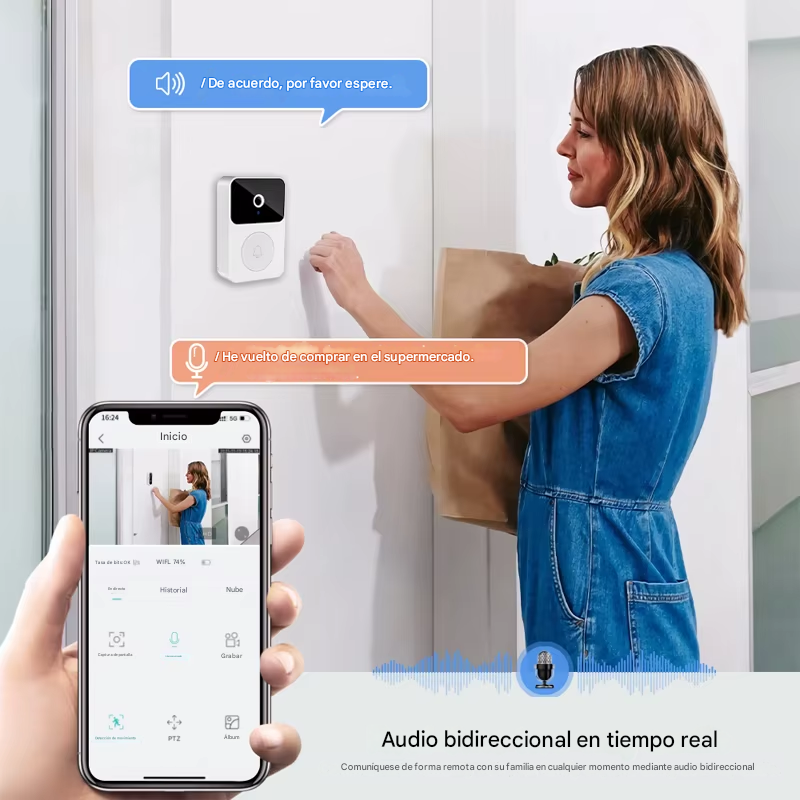 Timbre Inteligente Con Cámara y Altavoz
