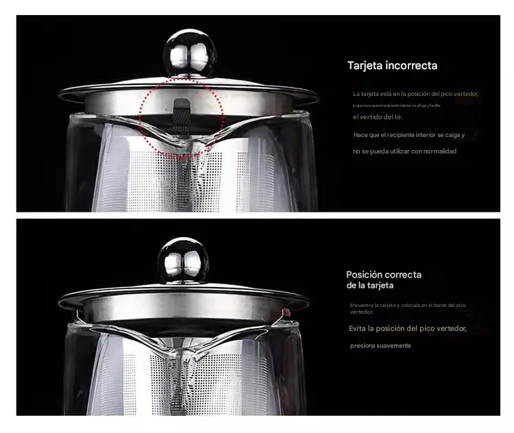 Tetera de Vidrio con Infusor de Acero