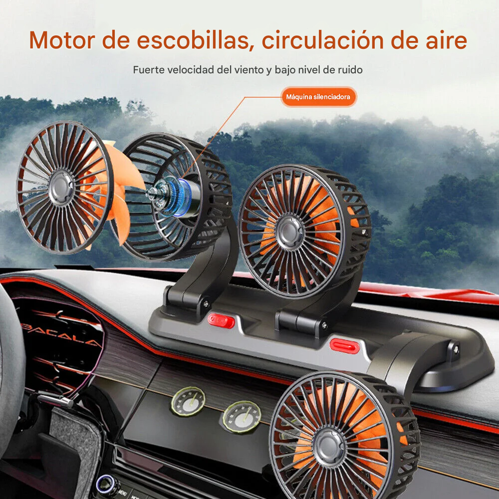 Ventilador Para Carro 360° Triple Cabezal