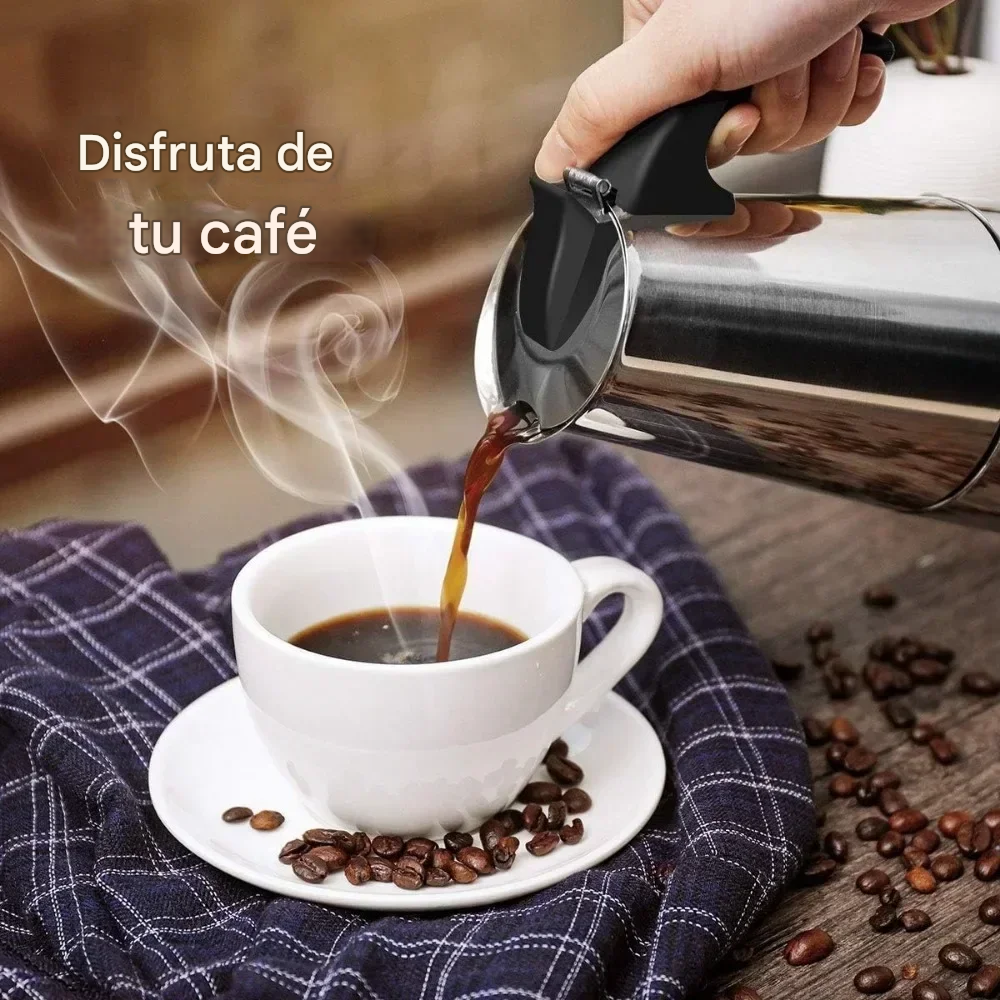 Cafetera Moka Italiana de Acero Inoxidable 9 tazas