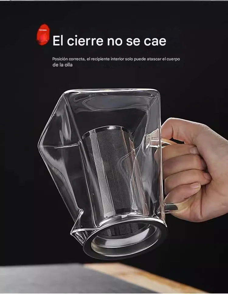 Tetera de Vidrio con Infusor de Acero