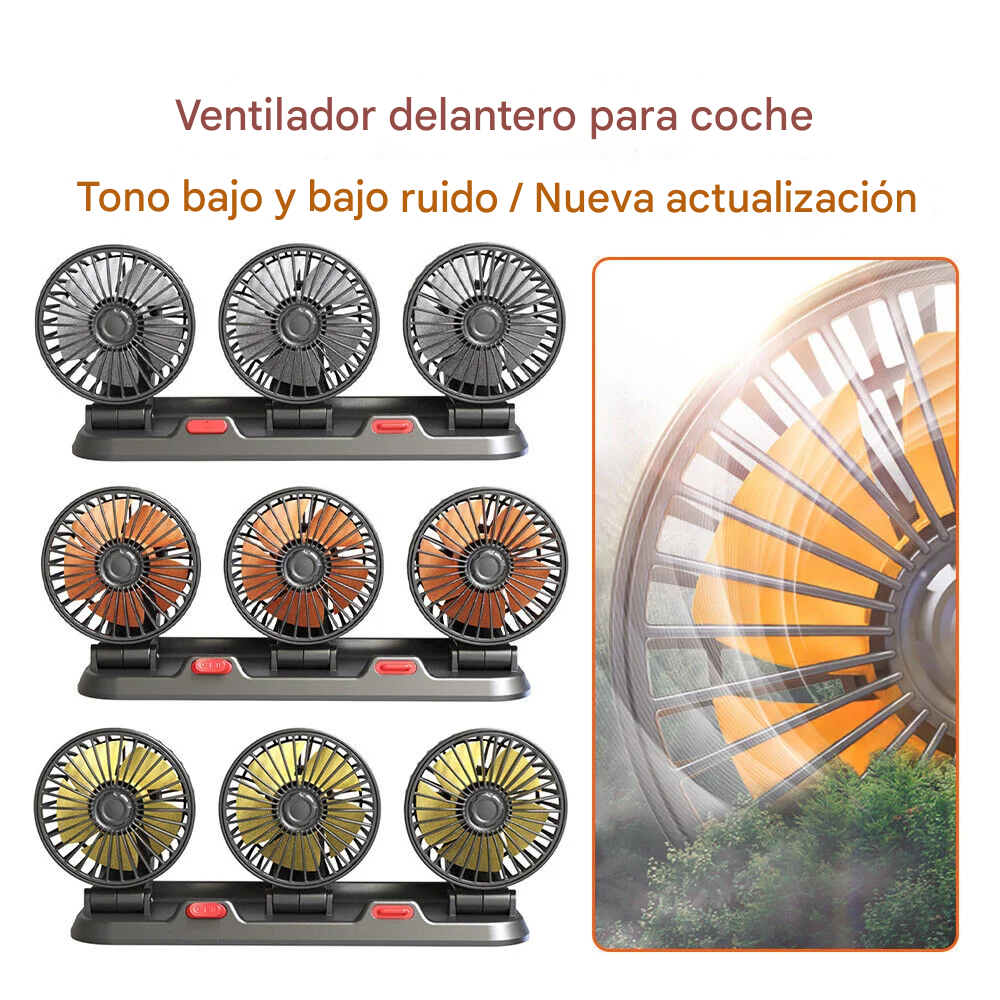 Ventilador Para Carro 360° Triple Cabezal