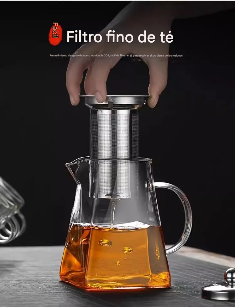 Tetera de Vidrio con Infusor de Acero