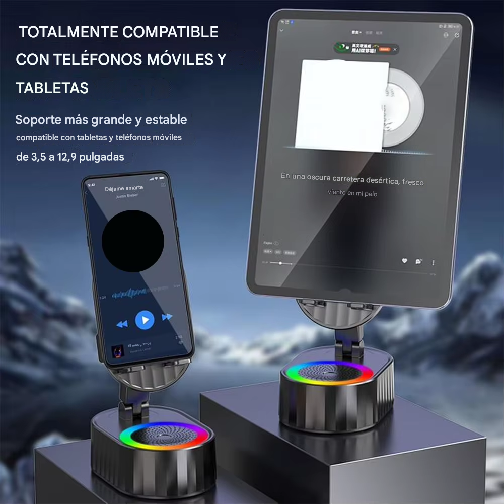 Soporte Inteligente 5 en 1 con Altavoz Bluetooth y Cargador Integrado
