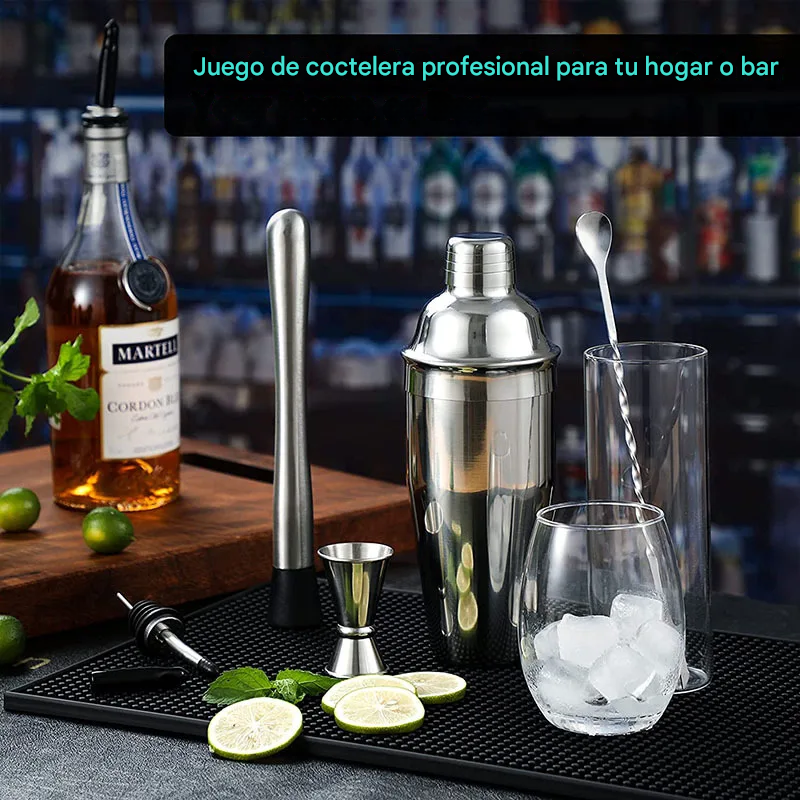 Kit de Coctelería de Acero Inoxidable