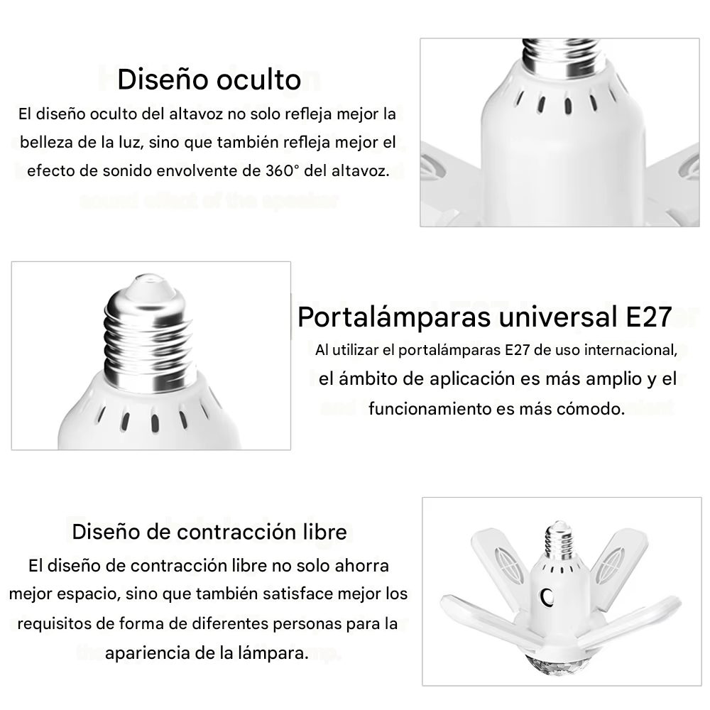 Lámpara RGB con Altavoz Bluetooth 4 en 1