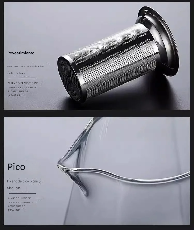 Tetera de Vidrio con Infusor de Acero