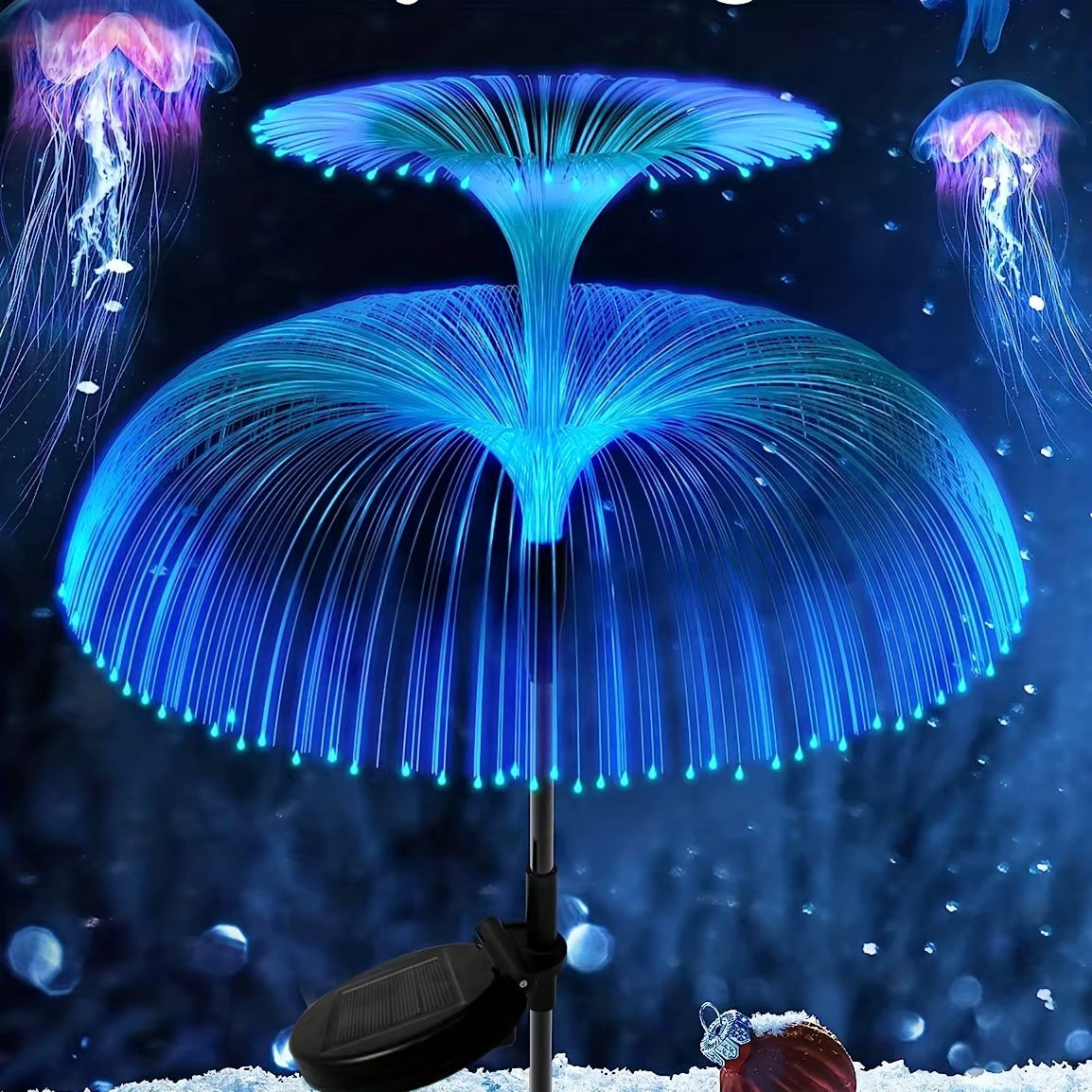 Set 2 x 1 Lámparas Medusa Solar LED para Jardín – Jardín Mágico 66cm