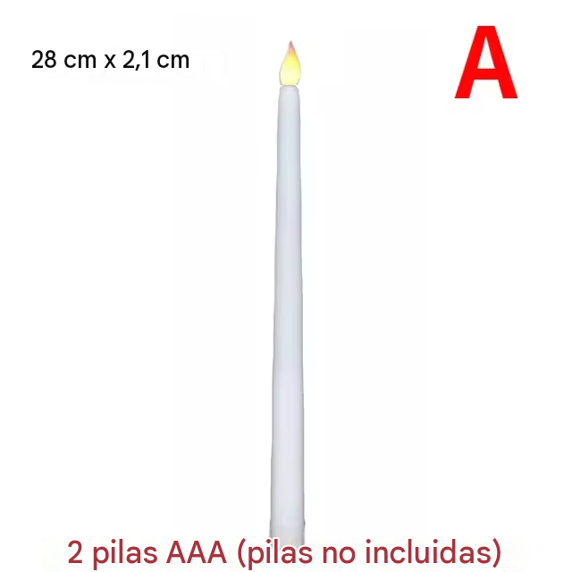 Velas LED x2 Efecto Llama Real y Luz Cálida
