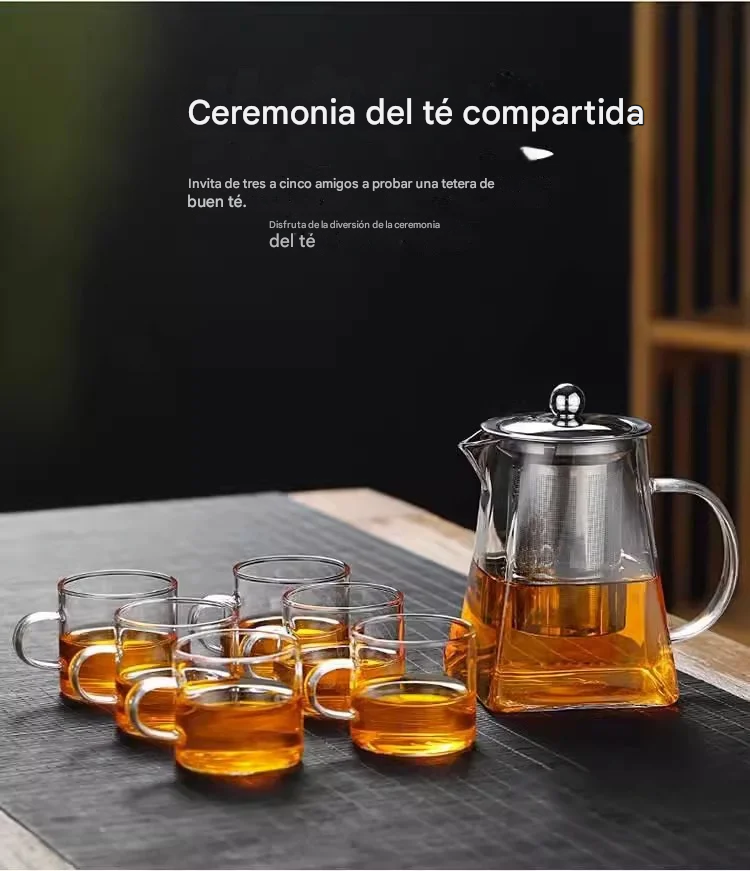 Tetera de Vidrio con Infusor de Acero