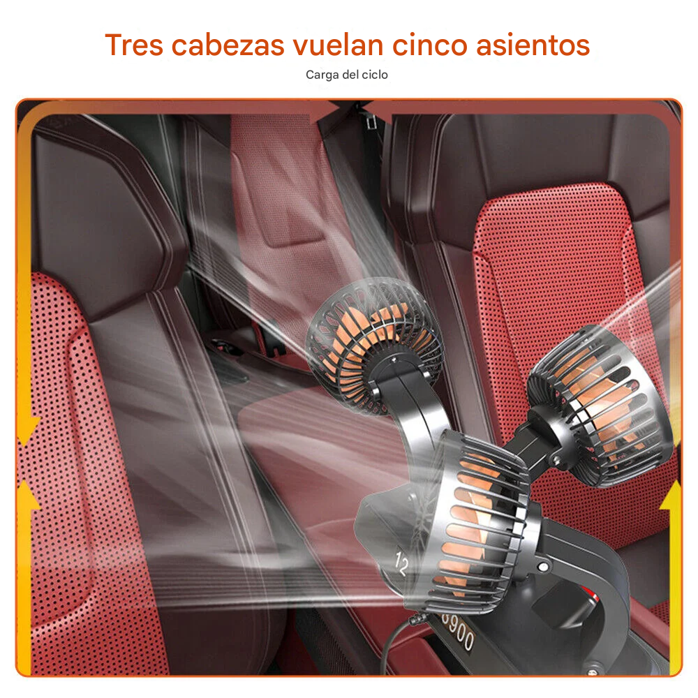 Ventilador Para Carro 360° Triple Cabezal