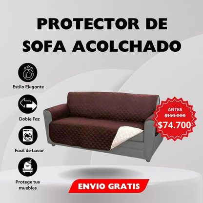 Cubre Sofá Protector Acolchado Para Sofás Doble Faz