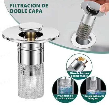 Set X2 unidades Tapón Filtro Acero Inoxidable 2 En 1