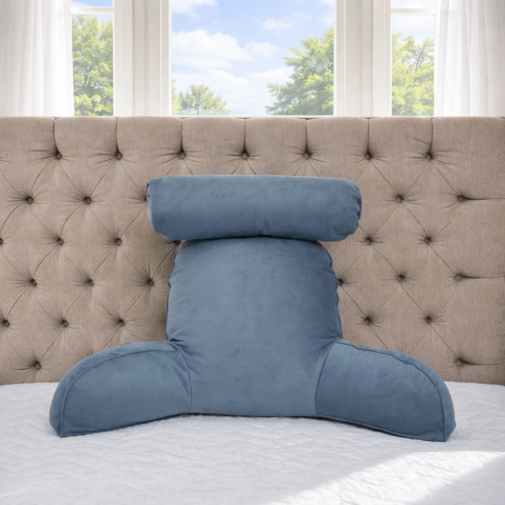 Cojín Ergonómico para Lectura y Descanso con Apoyabrazos y Cabecero Removible
