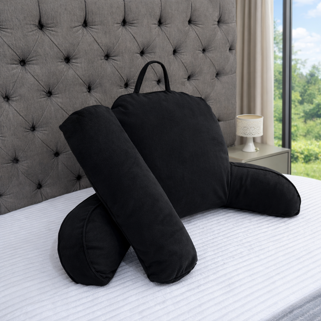 Cojín Ergonómico para Lectura y Descanso con Apoyabrazos y Cabecero Removible