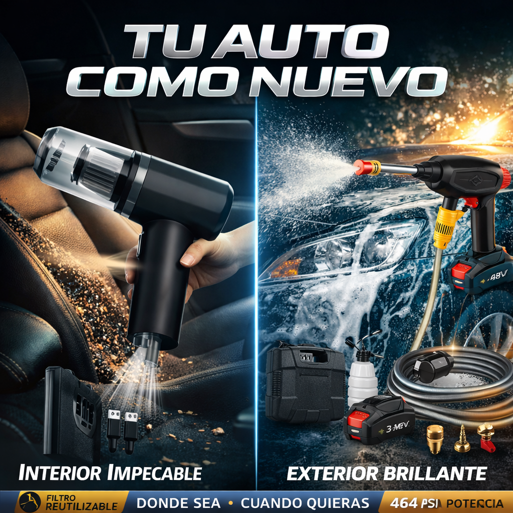 Combo Hidrolavadora con accesorios + Aspiradora 3 en 1