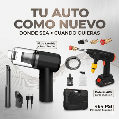 Combo Hidrolavadora con accesorios + Aspiradora 3 en 1