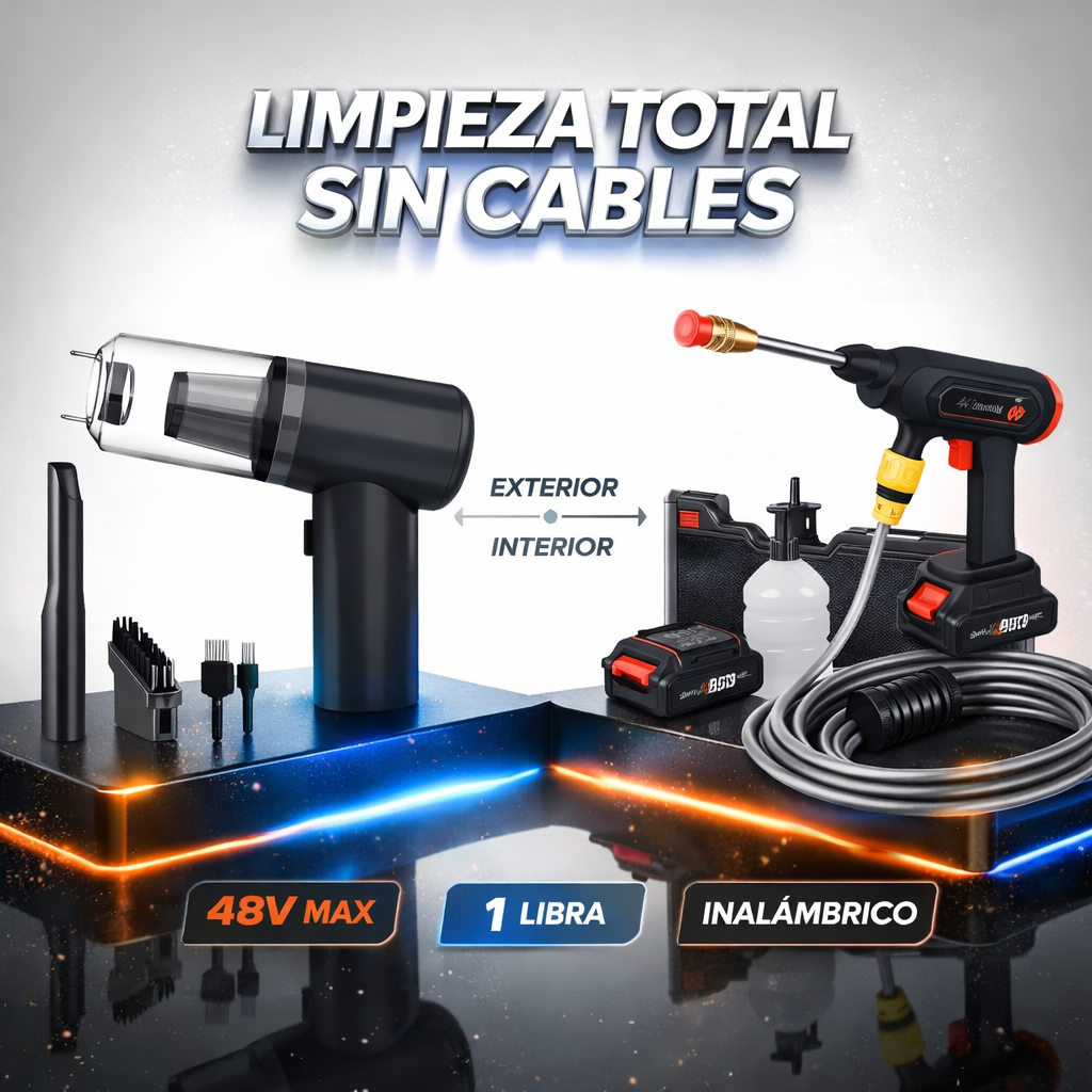 Combo Hidrolavadora con accesorios + Aspiradora 3 en 1