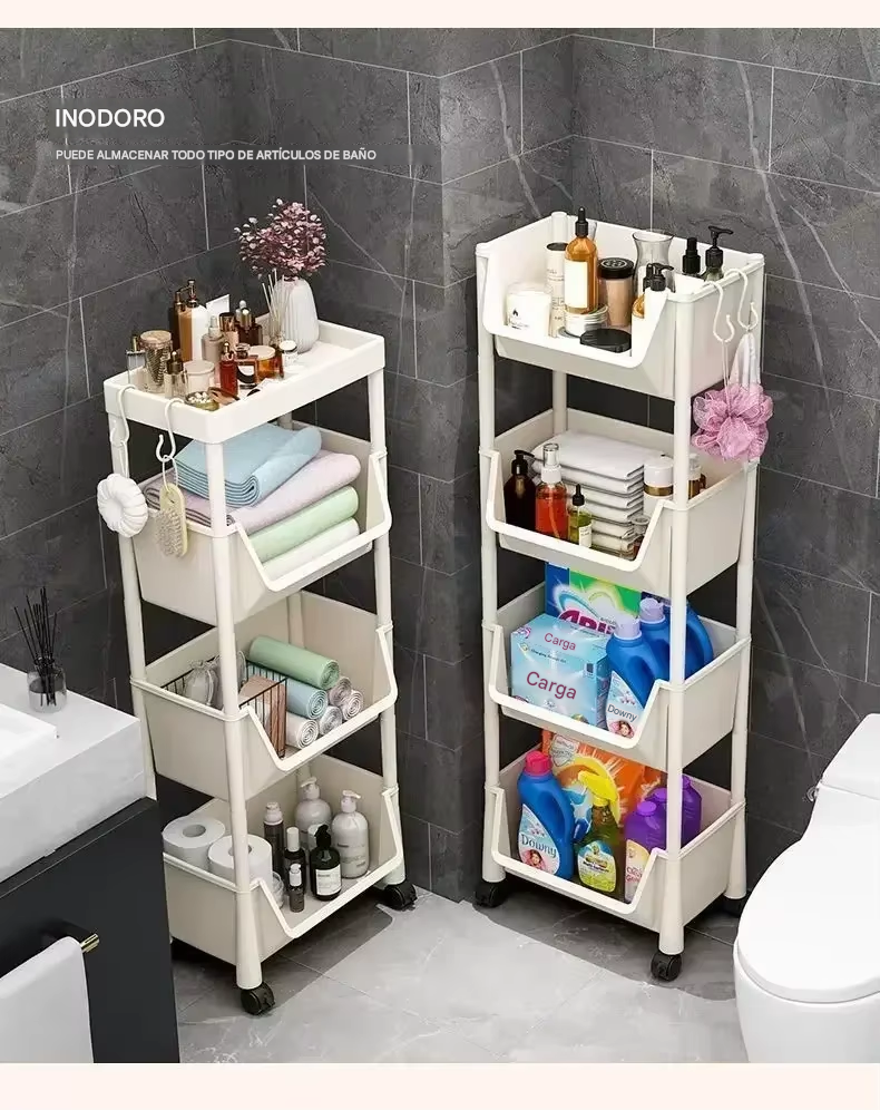 Carrito Organizador Multiusos de 3 Niveles con Ruedas