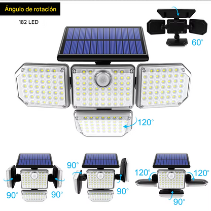 🌟 LÁMPARA SOLAR MULTI ÁNGULO 360°