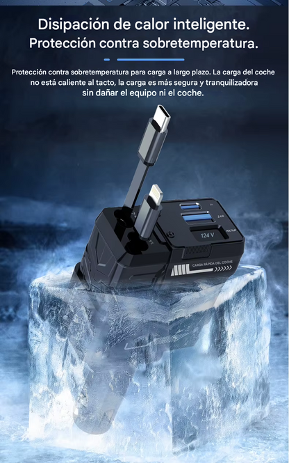 Cargador de Celular para Carro 4 En 1