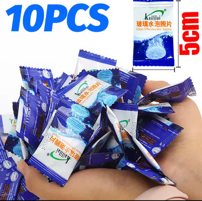 Pastillas Limpia Parabrisas Efervescentes – Caja de 10 Unidades / 20L
