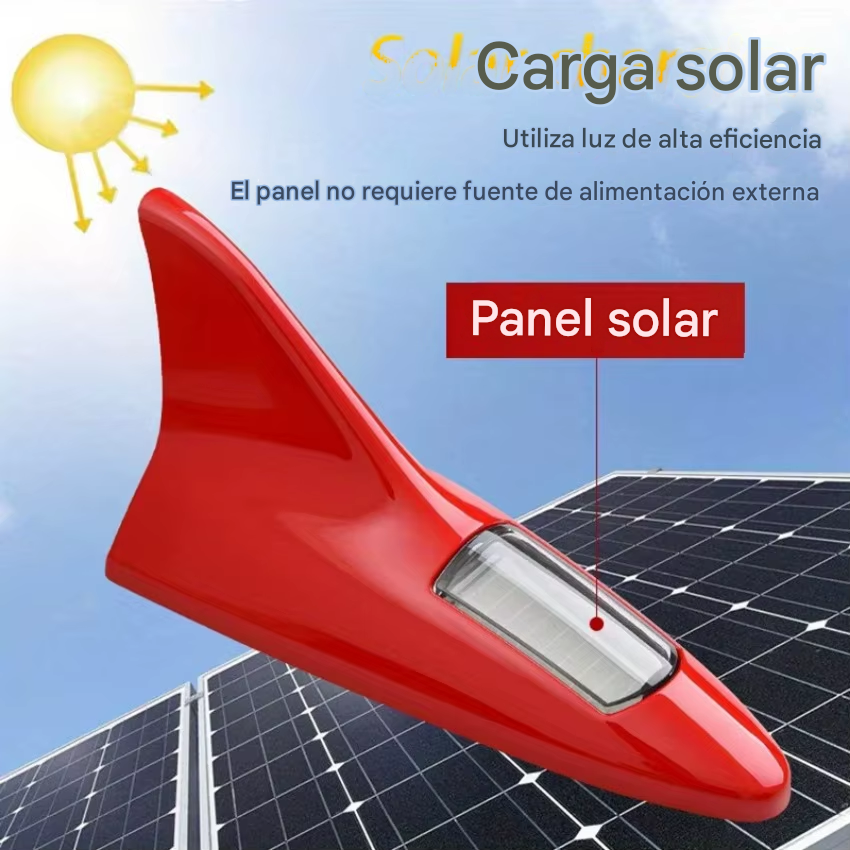 Antena Shark Light™ — Luz LED Solar Inteligente para tu Carro