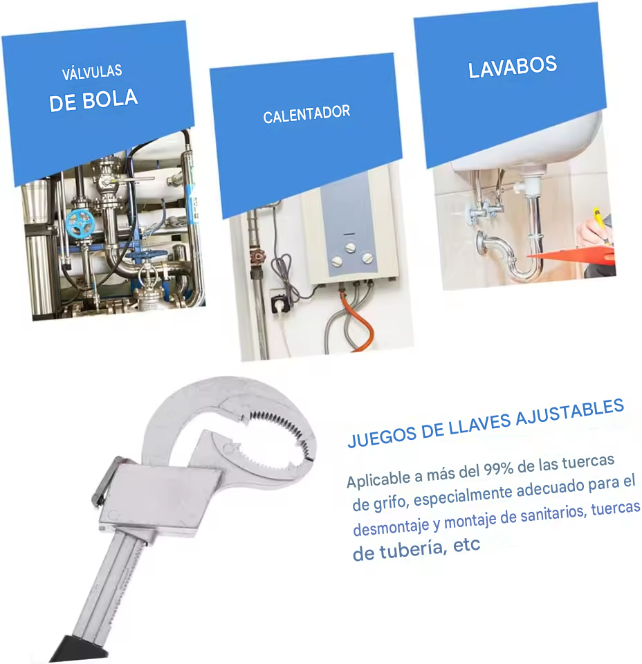 Llave Cocodrilo 3 en 1 – Una Llave, 3 Soluciones