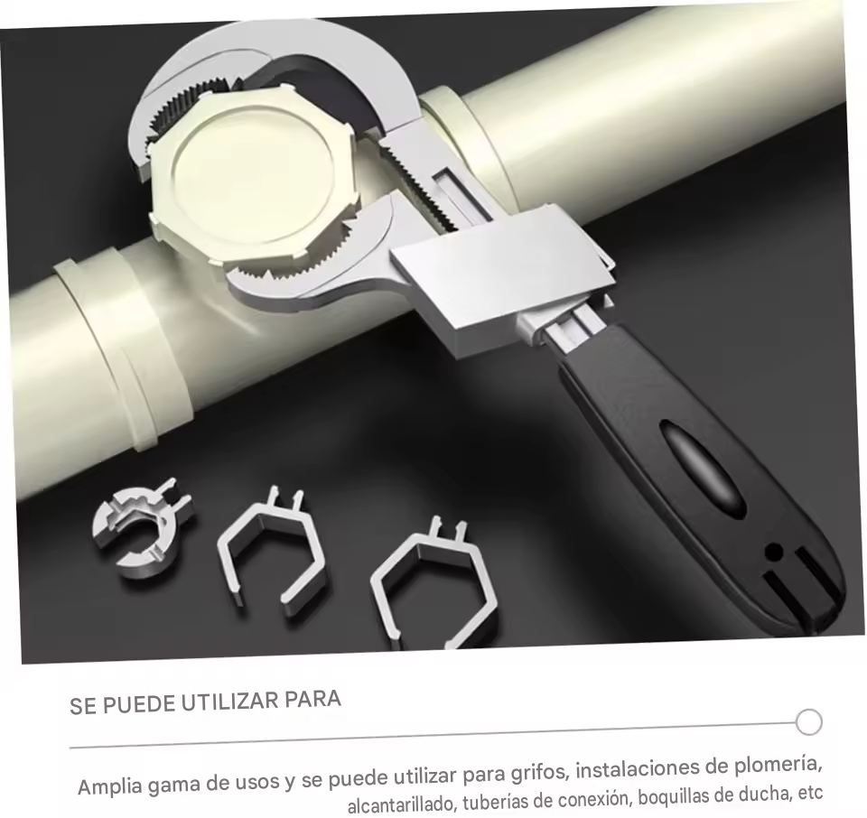 Llave Cocodrilo 3 en 1 – Una Llave, 3 Soluciones