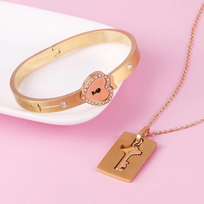 Combo Pulsera Corazón + Llave collar [Caja de Lujo GRATIS]