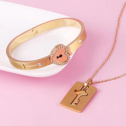 Combo Pulsera Corazón + Llave collar [Caja de Lujo GRATIS]