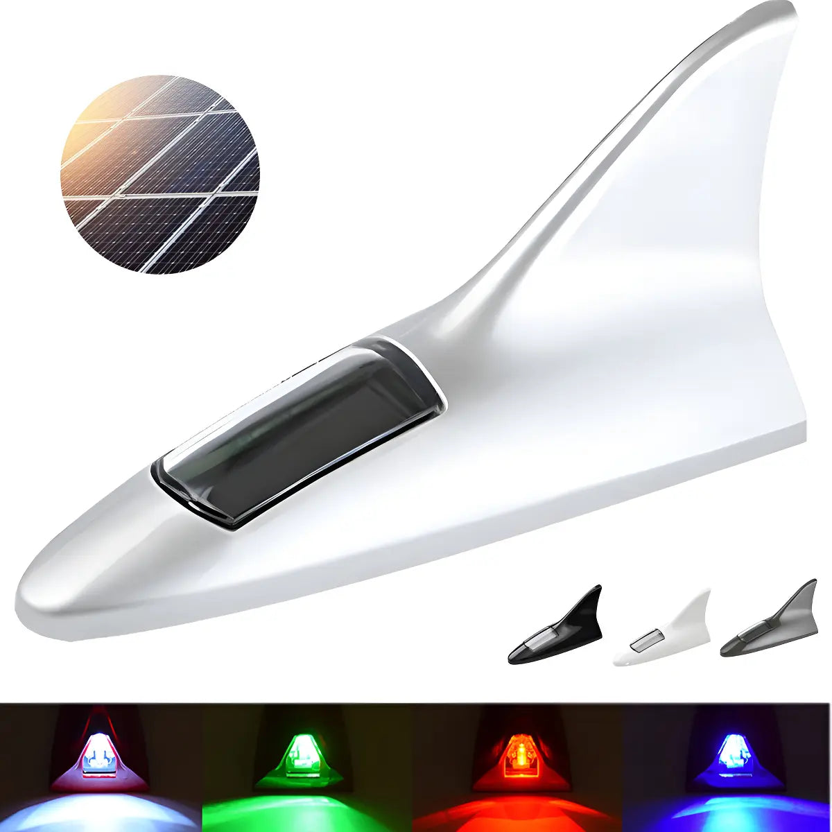 Antena Shark Light™ — Luz LED Solar Inteligente para tu Carro