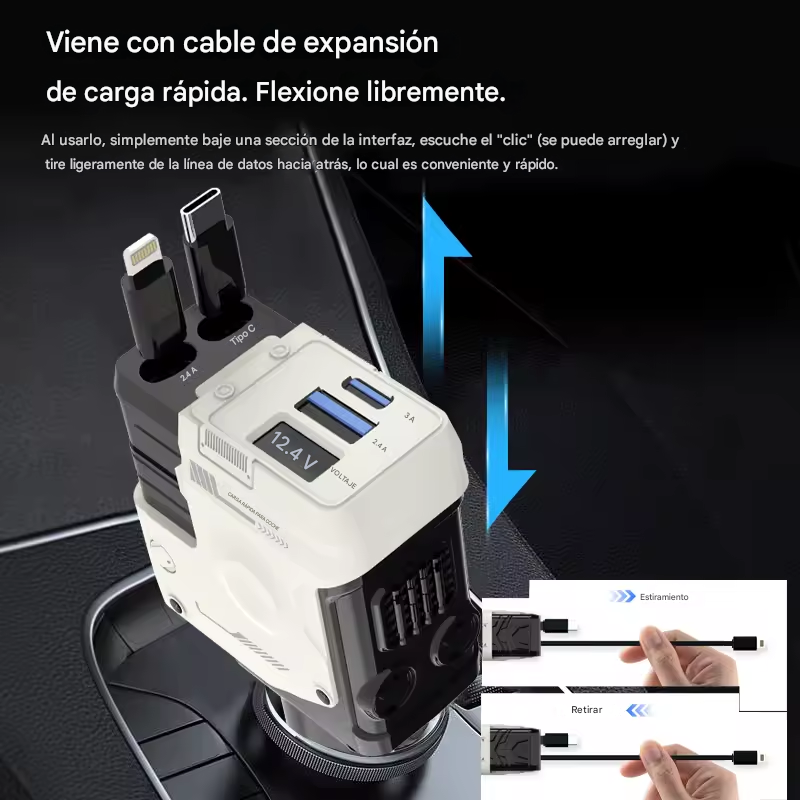 Cargador de Celular para Carro 4 En 1