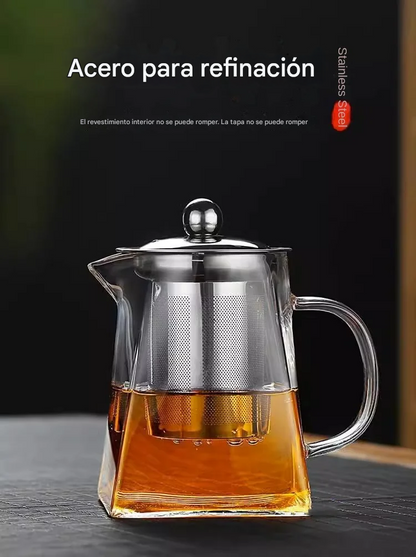 Tetera de Vidrio con Infusor de Acero