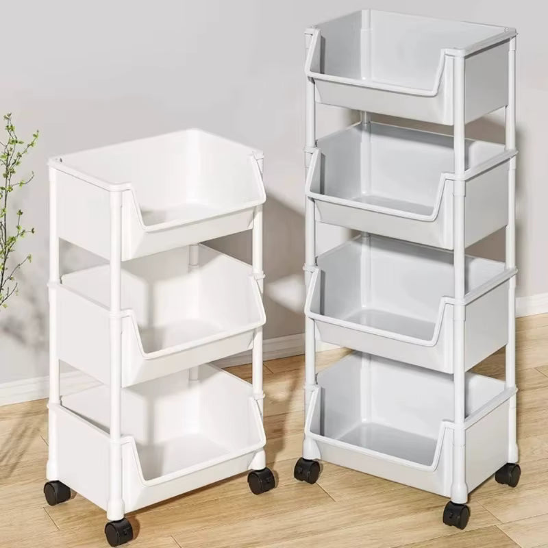 Carrito Organizador Multiusos de 3 Niveles con Ruedas