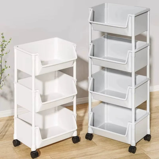 Carrito Organizador Multiusos de Niveles con Ruedas