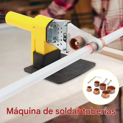 Soldadora de Tuberías Termofusora Profesional 800W + Kit Completo con 6 Dados y Maletín Metálico