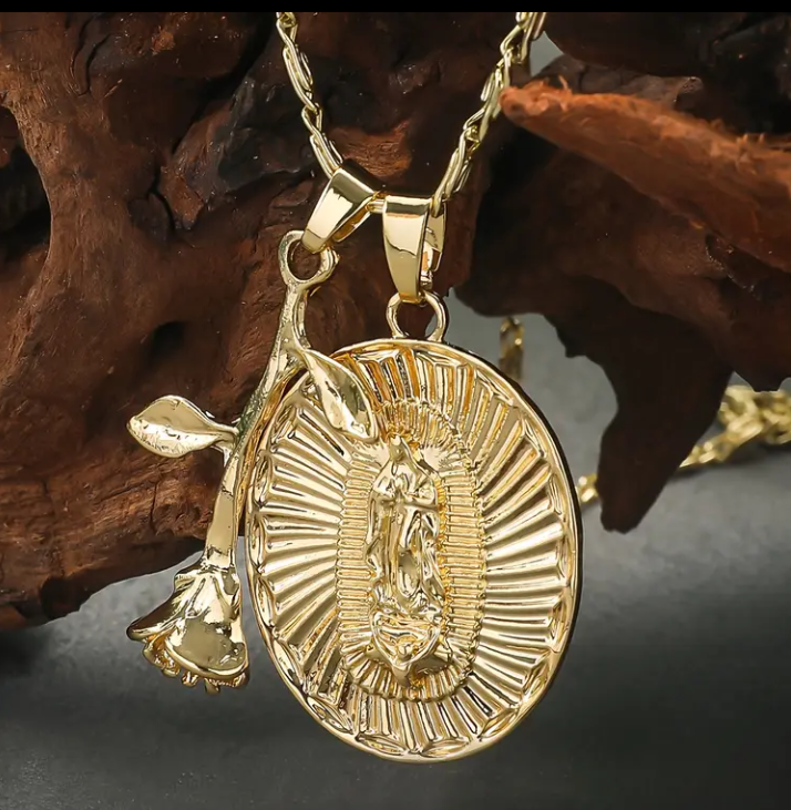 Collar Rosa de Guadalupe [Estuche de Lujo GRATIS]